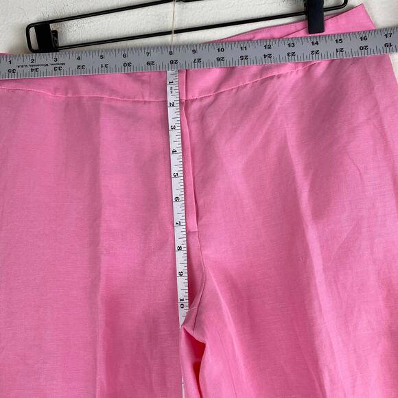 Lafayette 148 Barrow Pants Size 10 Pink Madder Silk 32.5" Trousers Designer - Picture 12 of 13